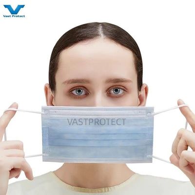Blauw wegwerpstofmasker met ISO13485-certificaat Earloop Typeiir 3ply Face Mask