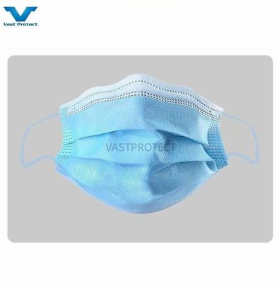 Gepersonaliseerd En14683 3voudig ademend oorloop volwassen gezichtsmasker voor blauwe leeftijdsgroep volwassen