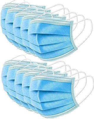Blauw 3 Ply Earloop Wegwerpbaar Medisch Gezichtsmasker voor Volwassenen Neusclip Elastisch Lab getest