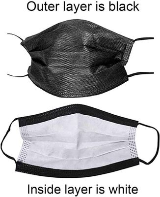 Beschermend chirurgisch medisch eenmalig gezichtsmasker met zwarte 3 plooienfilterbescherming