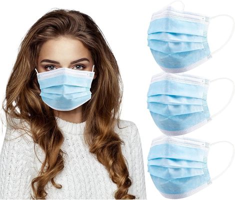 Niveau Type II Flat Earloop 3 Ply Wegwerpblauw gezichtsmasker met zacht materiaal