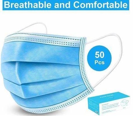 Volwassenen ademend zacht comfortabel 3 pleister wegwerpgezicht masker met oorloop 14,5 * 9,5 cm