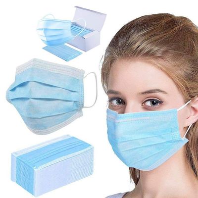 Eenmalig 3 keer gewassen gezichtmasker met neusclip en oorloop