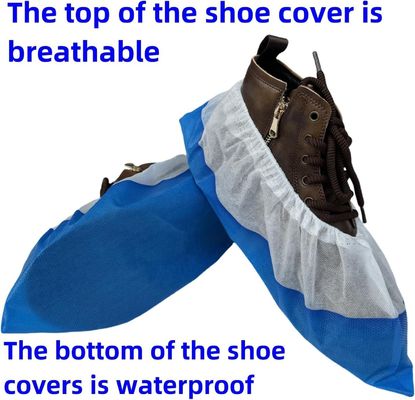 Beschermende medische waterdichte PE CPE niet-geweven PP anti-slip blauwe wegwerp schoenenbedekking