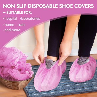 Afdrukken van het logo Roze niet-glijdende eenmalige schoenenbekleding voor tandbescherming en comfort