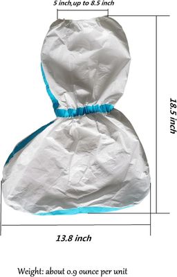 Eenmalig schoenenbedekking stofdicht, steriel, micro-porieus Sf wit met blauwe lijn 15*39cm