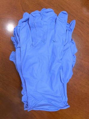 Blauwe nitrilhandschoenen zonder latexpoeder ISO-gecertificeerd 240 mm lengte voor voedselbehandeling