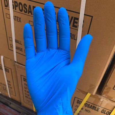 Eenmalig medisch onderzoek Blauwe nitrilhandschoenen ISO-gecertificeerde doos van 10 dozen 100 handschoenen