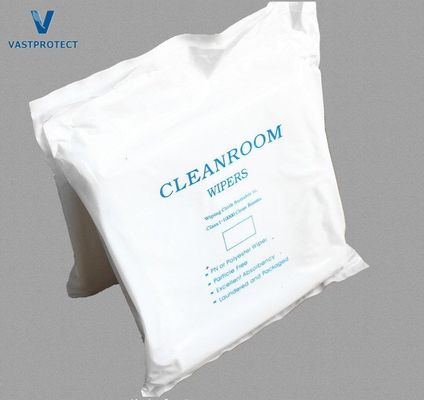 Witte ESD Lint-vrije 100% polyester microvezel schoonruimte doekjes met antistatische middelen