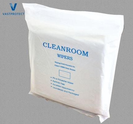 Witte ESD Lint-vrije 100% polyester microvezel schoonruimte doekjes met antistatische middelen