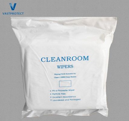 Witte ESD Lint-vrije 100% polyester microvezel schoonruimte doekjes met antistatische middelen